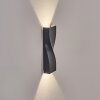 Halan Wandlamp voor buiten, Licht omhoog & omlaag, Wandlamp LED Zwart, 2-lichts