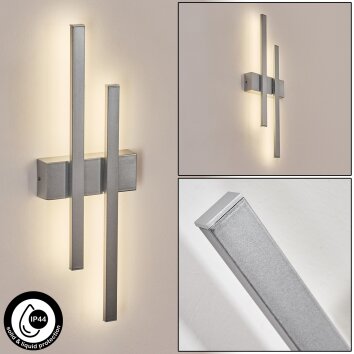 Glara Wandlamp voor buiten, Wandlamp LED Zilver, 2-lichts