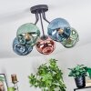 Ripoll Plafondlamp, Kogellampje Blauw, Groen, Koperkleurig, 5-lichts