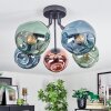 Ripoll Plafondlamp, Kogellampje Blauw, Groen, Koperkleurig, 5-lichts