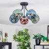 Ripoll Plafondlamp, Kogellampje Blauw, Groen, Koperkleurig, 5-lichts