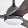 Mosstena Plafondlamp, Plafondventilator met verlichting LED Hout donker, Zwart, 1-licht, Afstandsbediening