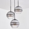 Koyoto Hanglamp, Kogellampje, Cluster hanglamp Duidelijk, Rookkleurig, 3-lichts