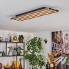 Tandragee Plafondlamp LED houtlook, Zwart, 1-licht