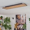 Tandragee Plafondlamp LED houtlook, Zwart, 1-licht