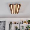 Tandragee Plafondlamp LED houtlook, Zwart, 1-licht