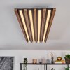 Tandragee Plafondlamp LED houtlook, Zwart, 1-licht, Afstandsbediening