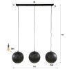 Zip Hanglamp Zwart, 3-lichts