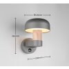 Trio verlichting FRASER Wandlamp Hout licht, 1-licht, Bewegingsmelder