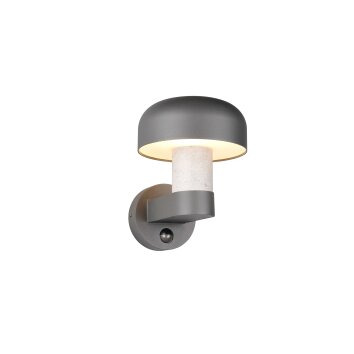 Trio verlichting FRASER Wandlamp stenen uiterlijk, 1-licht, Bewegingsmelder