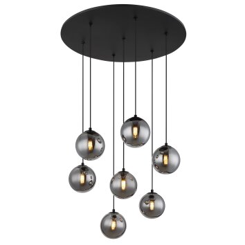 Globo Riha Hanglamp Zwart, 7-lichts