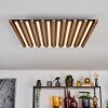 Tandragee Plafondlamp, Paneel LED houtlook, Zwart, 1-licht