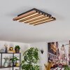 Tandragee Plafondlamp, Paneel LED houtlook, Zwart, 1-licht