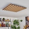 Tandragee Plafondlamp, Paneel LED houtlook, Zwart, 1-licht, Afstandsbediening