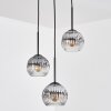 Ripoll Hanglamp, Kogellampje, Cluster hanglamp Duidelijk, Rookkleurig, 3-lichts