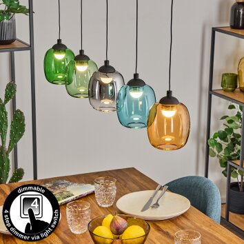 Lavel Hanglamp, Hanglamp LED Blauw, Groen, Duidelijk, Oranje, Rookkleurig, 4-lichts