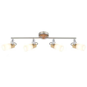 Globo LORI Plafond straler LED Nikkel mat, 4-lichts