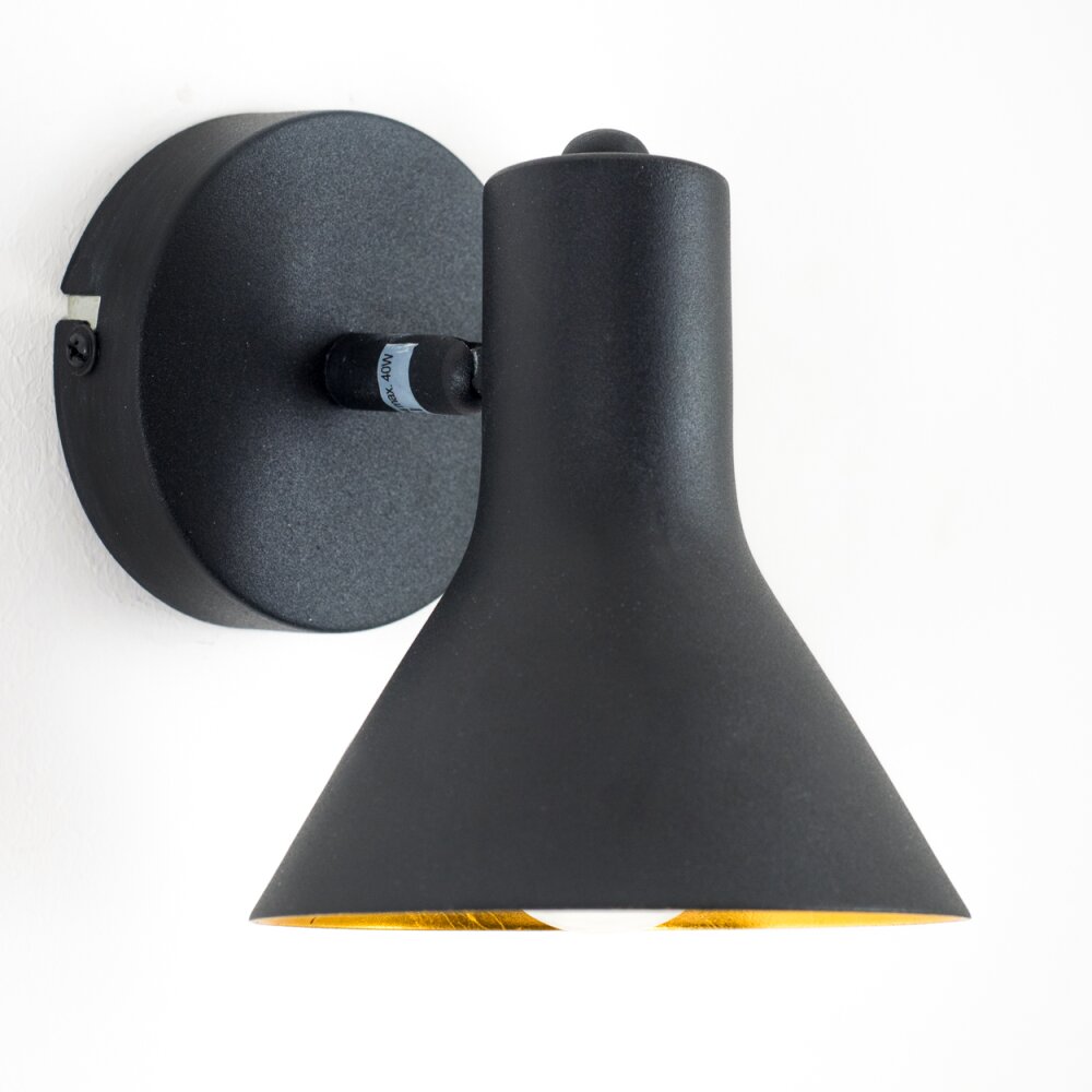 Mavas Muurlamp Zwart, 1-licht