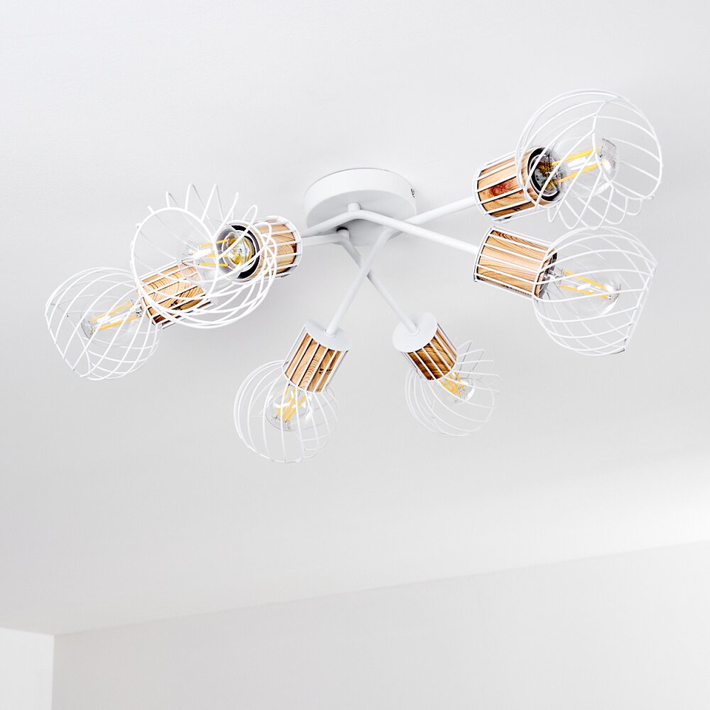 Koler Plafondlamp Wit, 6-lichts