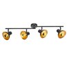 Globo Lotte Plafond straler LED Zwart, 4-lichts