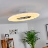 Petrovac plafondventilator LED Chroom, Wit, 1-licht, Afstandsbediening