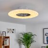 Petrovac plafondventilator LED Chroom, Wit, 1-licht, Afstandsbediening