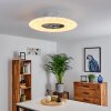 Petrovac plafondventilator LED Chroom, Wit, 1-licht, Afstandsbediening