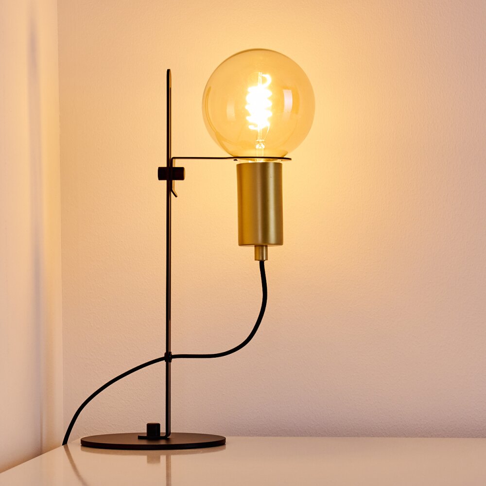 Kirehito Tafellamp Goud, Messing, Zwart, 1-licht